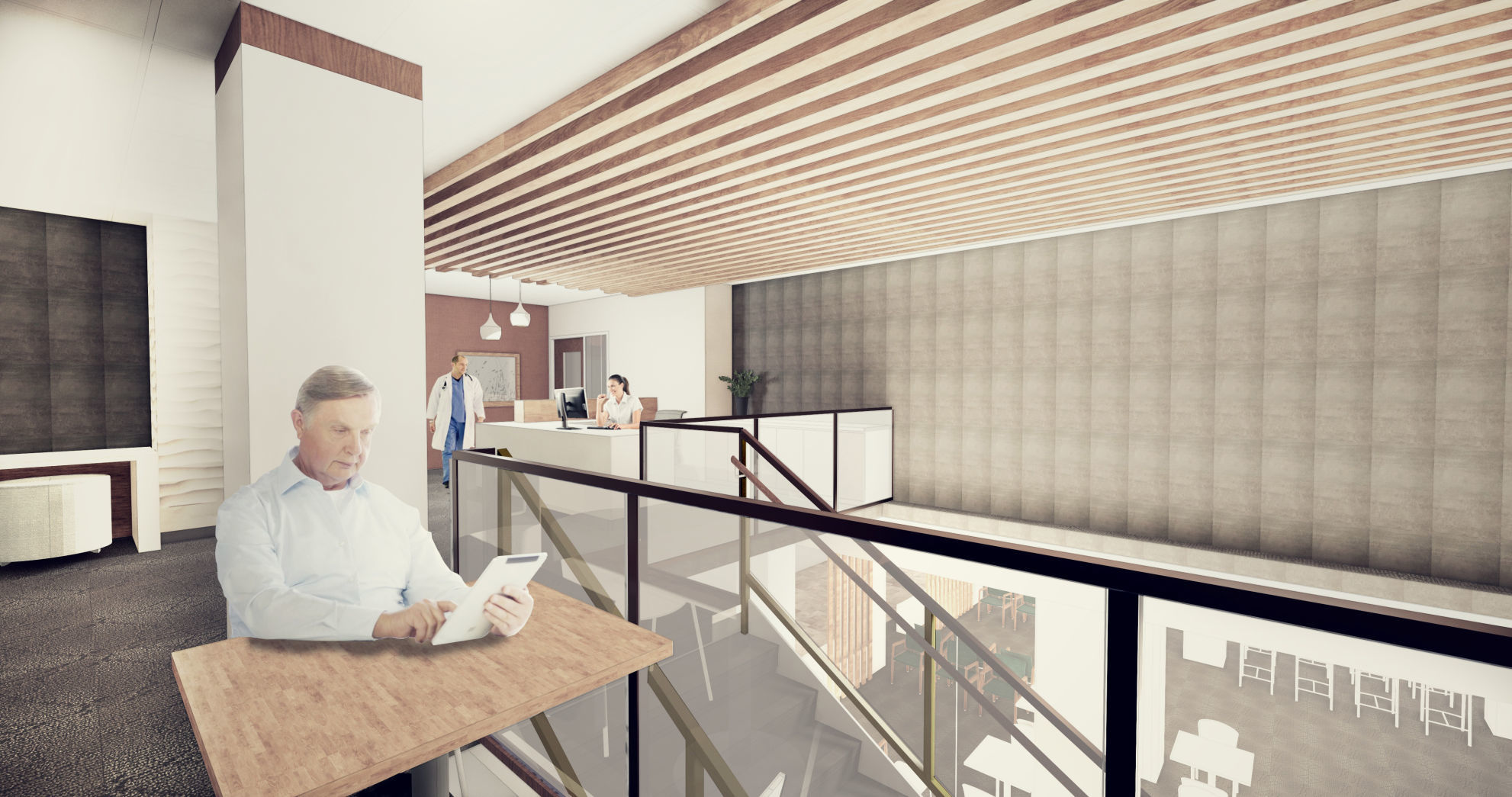 Second Floor Waiting Areas and Information Desk